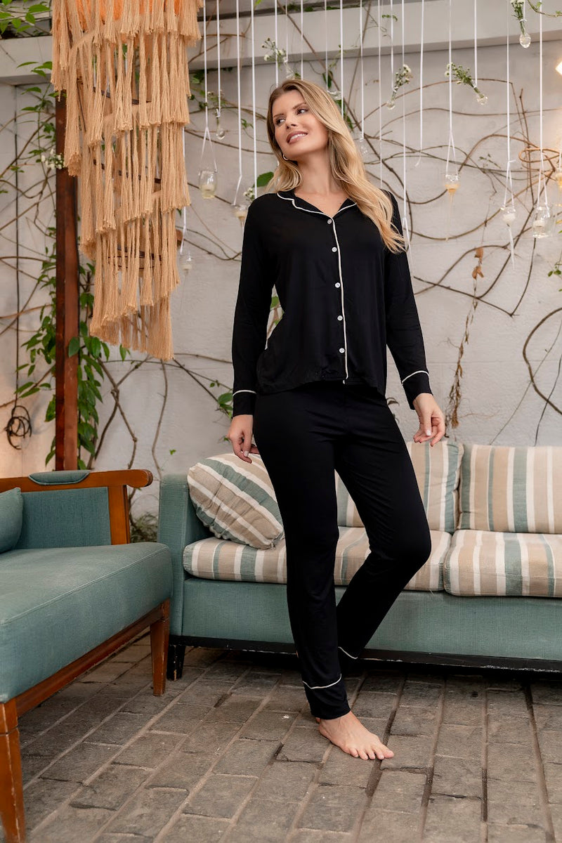Pijama Longo Preto