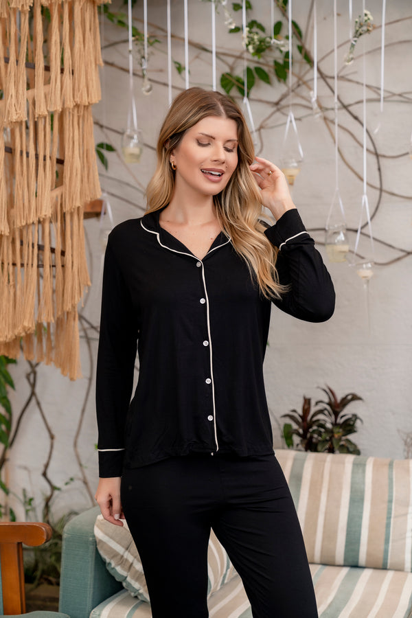 Pijama Feminino Preto