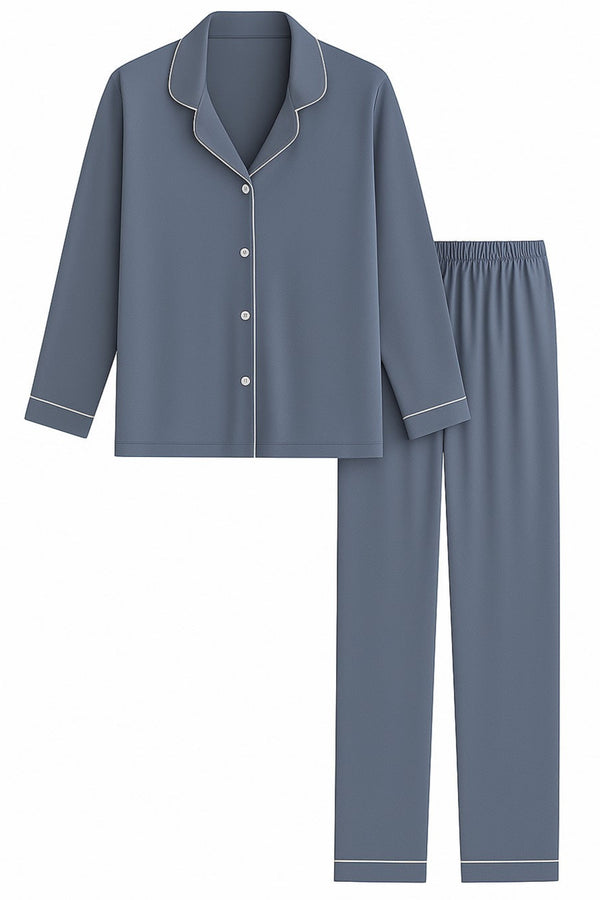 Pijama Longo Azul Ardósia
