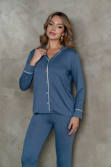 Pijama Feminino Azul Ardósia