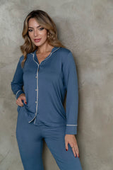 Pijama Feminino Azul Ardósia